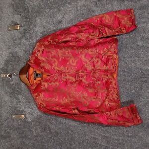 Citron Santa Monica Womens Top Jacket Asian Lagenlook Dragon Size Large